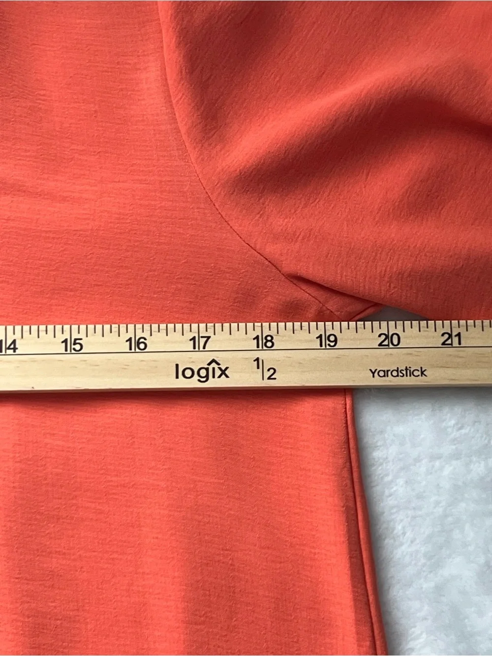 LOFT Coral Ruffle V-Neck Long Sleeve Blouse, Size‎ M